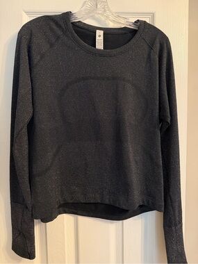 lululemon athletica Black Metallic Crewneck Pullover